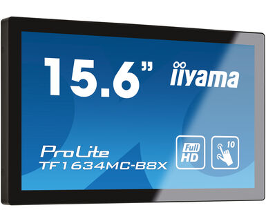 Iiyama 15.6" Full HD 10 point PCAP Open Frame touchscreen featuring IPS Panel Technology and touch through glass function