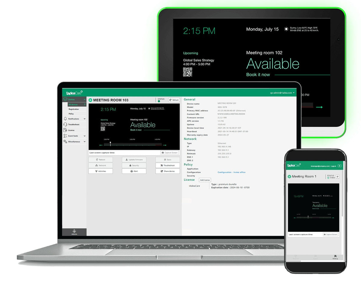 IAdea IAdeaCare remote device management software interface