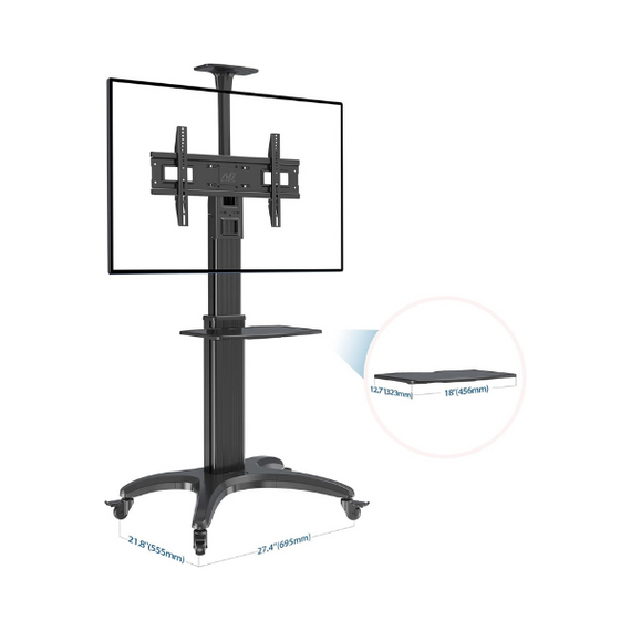 NorthBayou AVF1800-70-1P Mobile TV Cart – Heavy-Duty Adjustable Stand for Large Displays