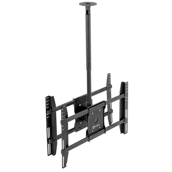 ONKRON Ceiling TV Mount Bracket Height Adjustable for two 40 to 80 Inch LED LCD TVs Black - N3L-B