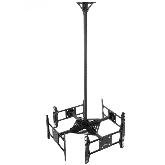 Prestigio ONKRON Ceiling TV Mount Bracket Height Adjustable for two 32 to 55 Inch LED LCD TVs, Black - CPRO2L-4