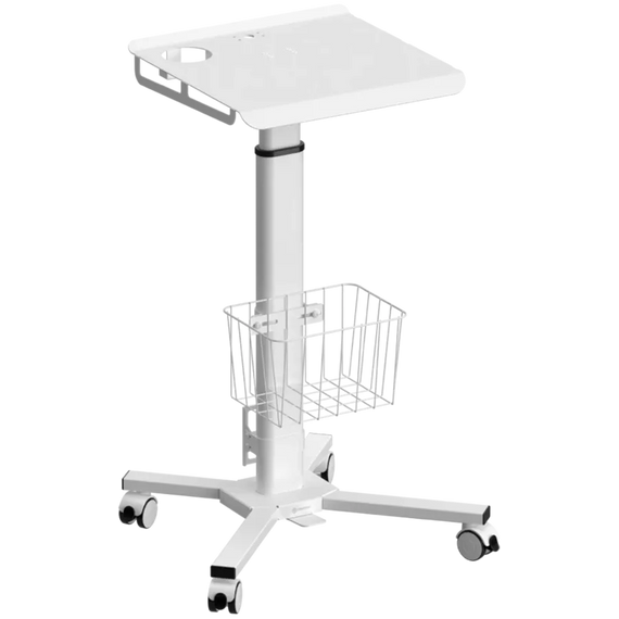 Height-adjustable laptop medical trolley on wheels KRON LMG30, white - LMG30