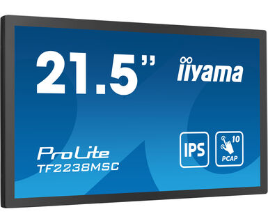 Iiyama 21.5” 10pt Optical Bonded PCAP Open Frame Touch monitor with IPS panel technology, edge-to-edge glass design, anti-fingerprint coating and metal housing