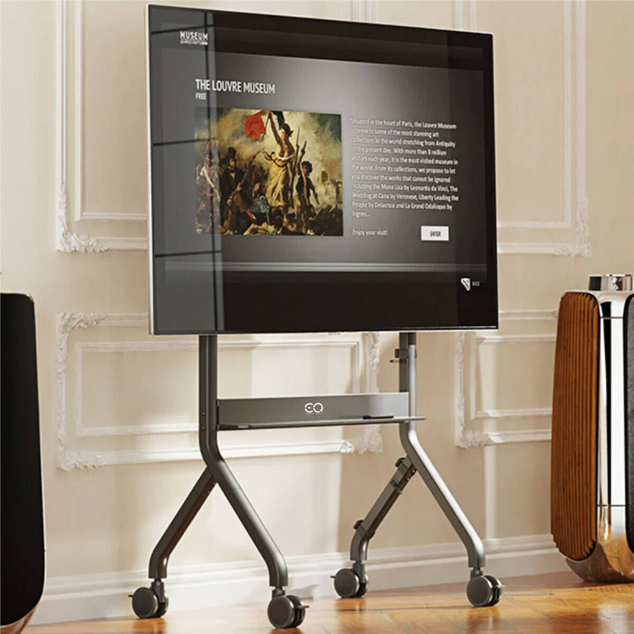 Enhancing Quality TEX Motorized Floor Stand, 75"-90" Support, Up to 250mm Height Adjustment, Up to 68.2kg Max Load Capacity, 200 x 200mm to 900 x 600mm VESA Compatible | EQ-TEX-75-90
