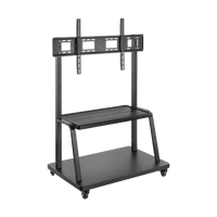 VSYS Heavy Duty Height Adjustable Steel TV Cart
