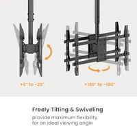 VSYS Back-to-Back Dual Screen Heavy-Duty TV Ceiling Mount (Long)