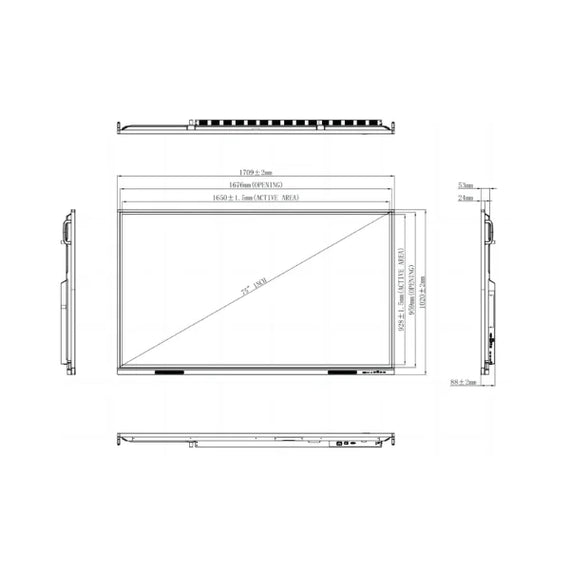 OneScreen TL7 75" 4K Interactive Flat Panel for Education & Corporate