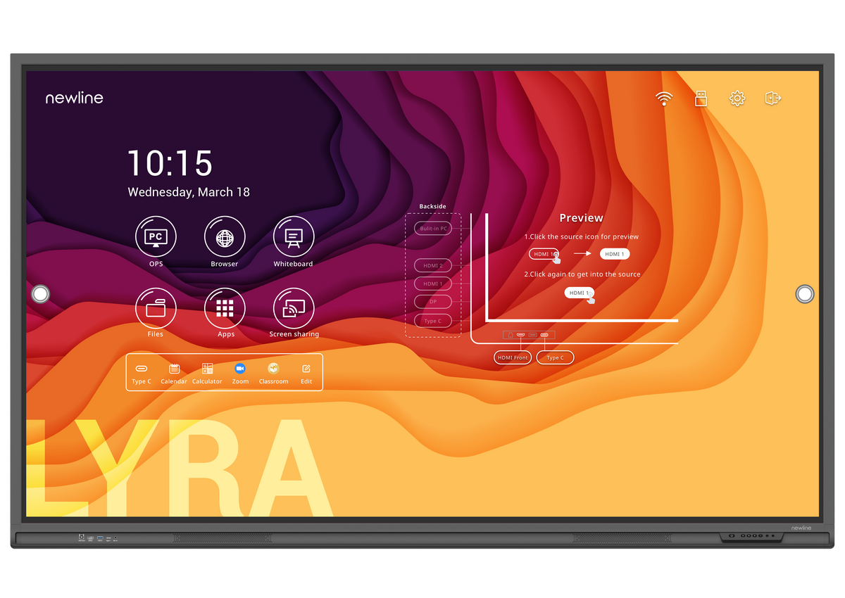 Newline Lyra 98-inch interactive flat panel