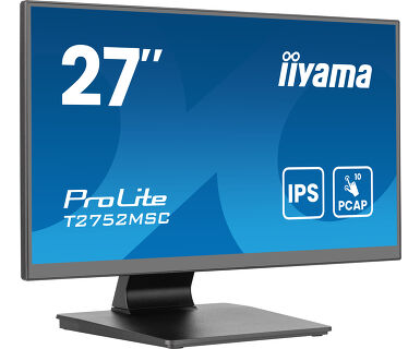 Iiyama 27” Optical Bonded PCAP 10pt touchscreen monitor with IPS panel technology, edge-to-edge glass design and Anti-Glare coating