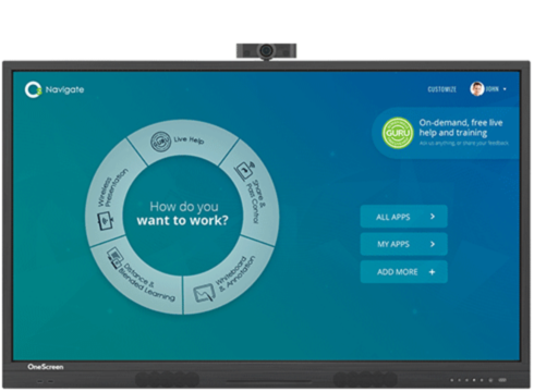 This image is about OneScreen Solutions - T6 75" 4K UHD Interactive Touchscreen Display.