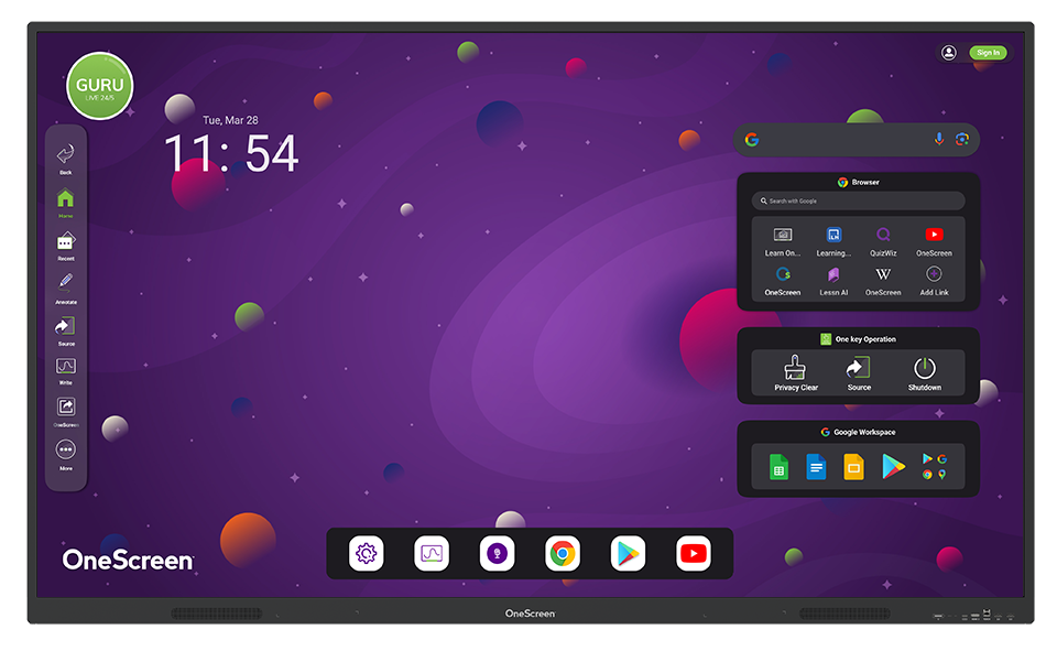 OneScreen Core 4K interactive display