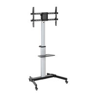 VSYS VFS44-46TW mobile aluminium TV cart, full stand view