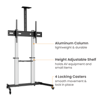 VSYS VFS44-610TW cart supporting a boardroom presentation display