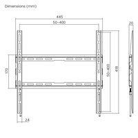 VSYS VS01E-44F fixed wall mount dimensions diagram