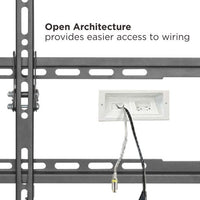 VSYS VS01E-46F open-frame wall plate showing cable and socket access
