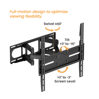 VSYS VS02SE-446 mount tilt and swivel movement range diagram
