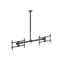 VSYS VCM-CE1546SL dual-screen ceiling mount with two displays side by side on a shared pole