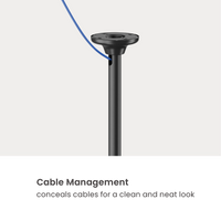 VSYS VCM-CE1546SL integrated cable management routed through the ceiling pole