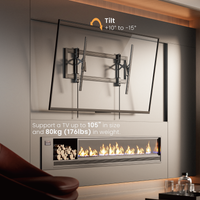 VSYS VS03P-610T installed above a fireplace showing downward tilt