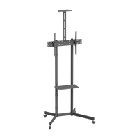 VSYS VTL-1042T economy steel TV cart with camera shelf, front view