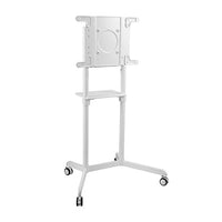 VSYS VTLS11-46TW rotating mobile display stand in white, front view