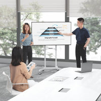 VSYS VTLS11-46TW stand supporting an interactive display in a meeting room