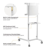 VSYS VTLS11-46TW internal cable routing, shelf and lockable caster detail