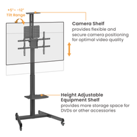 VSYS VTLS17-46TW tilt range and shelf detail