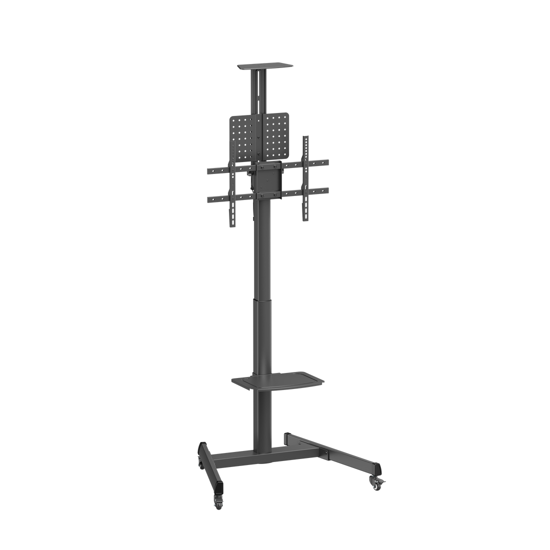 VSYS VTLS17H-46TW crank height-adjustable TV cart, front view