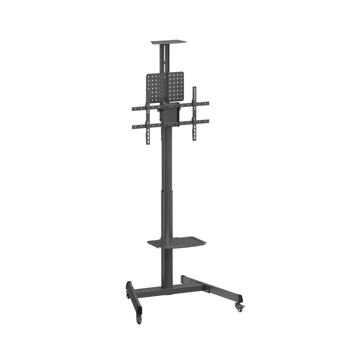 VSYS VTLS17H-46TW crank height-adjustable TV cart, front view