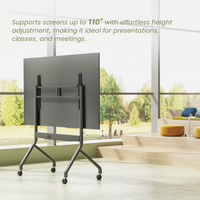 VSYS VTLX16M-612FW cart carrying a large display in a lounge setting